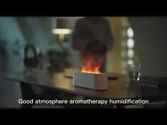 HOMEFISH Пламенный увлажнитель Ароматерапевтическая машина 150 мл Вместимость RGB Пламенный эффект для спального стола video