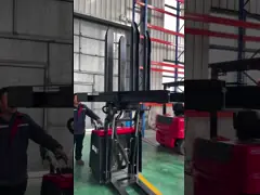1500kg Electric Rotating Stacker Straddle Lift With Pallet Rotator For Warehouse Handling