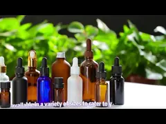 Дополнительные голубые косметические бутылки для капель Матовый черный стеклянный бутылки для капель video