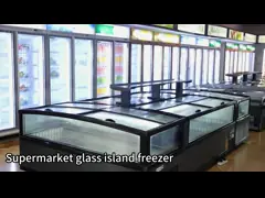 Замораживатель большой емкости магазина коммерчески с -18~-22 градусов автоматически размораживает алюминиевый интерьер video