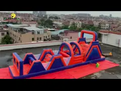 ПВХ Внешний надувный барьерный ход Отскакивающий дом Нетоксичный Красный Синий Цвет video