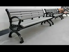 Наружная мебель Композитная деревянная длинная скамейка Сидение Общественный парк Садовая скамейка video