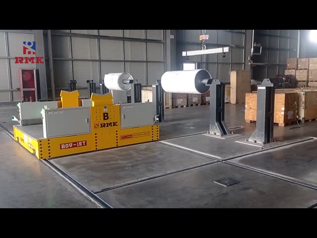 Автоматизированная железнодорожная тележка RGV 30T для логистических складов видео