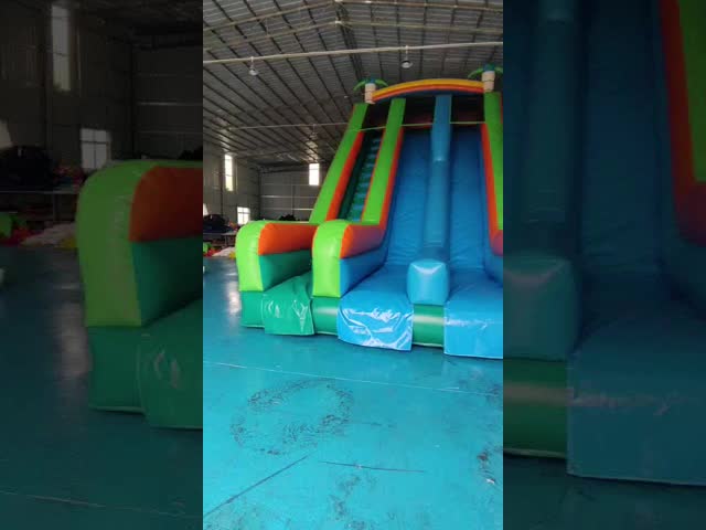Silk Printing Commercial Inflatable Dry Slide Outdoor Jumping Bouncer Slide video