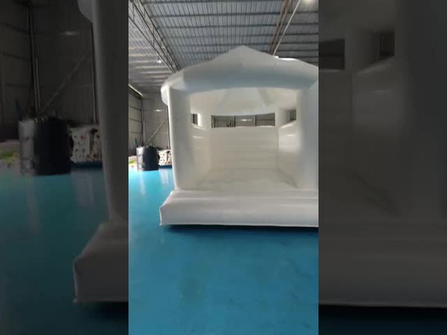 Commercial Factory Inflatable White Wedding Bouncy Castle Jumping House For Party