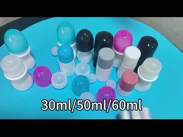 PE 100ml Plastic Roll On Bottle Cylindrical Deodorant Roller Bottle