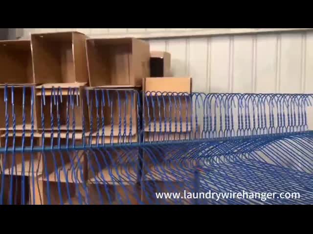 16-Inch Painted Blue Color Laundry Wire Hanger, 14.5 Gauge For Laundry Shops video