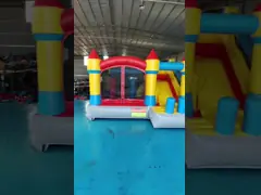 Партийный надувный комбо дом дети на открытом воздухе надувный прыгающий замок с сухой горки video