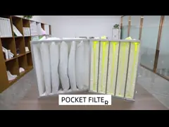 Воздушный фильтр 65Pa сумки рамки алюминиевого сплава волокна F8 стеклянный для кондиционирования воздуха video