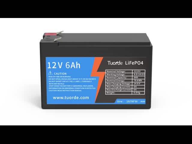 カスタマイズされたライフポ4ディープサイクルバッテリー 12V 6Ah AGVライフポ4バッテリー