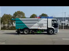 ISUZU N серии грузовик дорожный метец 2500L резервуар воды и 5000L мусорный бак video