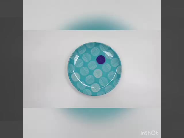 Blue Glossy Round Melamine Plate Tableware High Durability For Restaurant