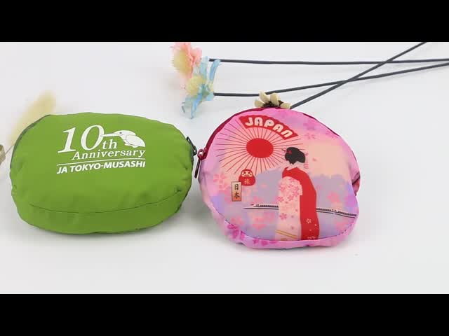 ナイロン エコ トートバッグ 旅行用 着物 再利用可能 食料品 折りたたむ買い物バッグ