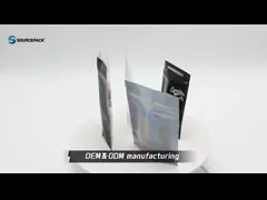 Настраиваемый логотип Пакет упаковки сорняков Пластиковый стоячий пакет с детским защитным цилиндром video