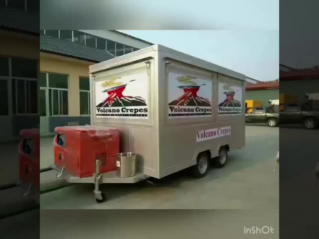 Movable square Food Truck Trailer For Making Ice Cream, Donuts, Pizza And Burgers