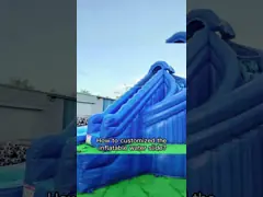 Пластина надувная водная горка для взрослых Синий Тропический Дети Тропическая пальма video