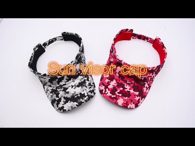 BSCI Adjustable Beach Sun Visor Hat Custom Digital Printing Camouflage Sports Golf Cap
