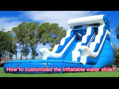 Синий и серый надувный слайд для детей video