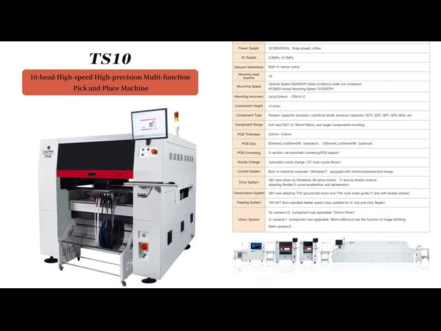 Полноавтоматическая 10 головная SMT SMD Pick And Place Machine 01005 PCBA Производственная машина