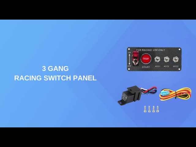 12V レーシングカー スタート ロッカー スイッチ パネル スタート ストップ 点火 ボタン ライト トーグリング