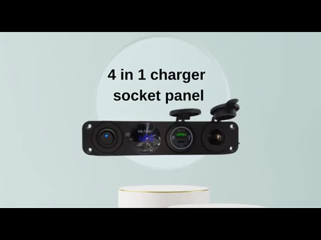 4 In 1 オートモーティブ ウォルトメーター 双 USB 12V 車用 煙草 灯具 電圧メーター 切り口付き