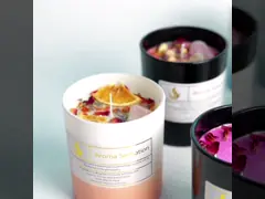 Glass Custom Private Label Velas Healing Crystal Aromatherapy Luxury Scented Candle With Flowers