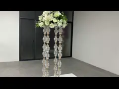 Hot Sale Crystal With Gold Metal Desing Flower Stand For Wedding Centerpieces
