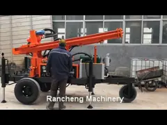 Vierwiel aanhangwagen gemonteerd boorgat boormachine 220m diepte 65KW motor