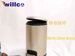 Шампанское золотое гостиничное мусорное ведро с крышкой и ногой video