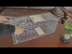 50 см оцинкованная большая клетка для ловушек для кошек ловить и отпускать клетка для животных video