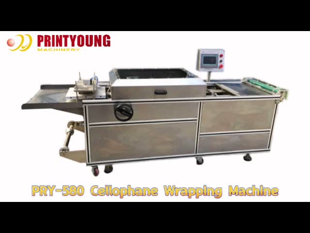 PRY-580 Semi Automatic Tree-Dimensional Cellophane Over Wrapping Machine video