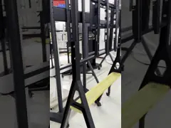 Регулируемая стальная черная мобильная портативная телевизорная стойка с колесной телекарой для многоприкосновения video