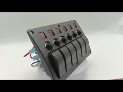 DC 12V 6 Gang Rocker переключательная панель с красным светодиодом для автомобильной лодки video