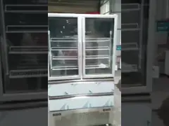 Вертикальный холодильник 2 Стеклянные двери для морозильной камеры 2 ящики для холодильника для кухни с 110V / 60Hz video