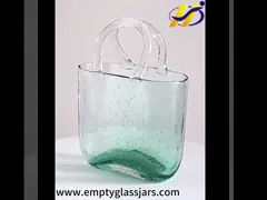 Современная прозрачная сумочка цветочная ваза сумочка стеклянная ваза декор для домашнего офиса video