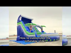 Гигантская надувная водная горка ПВХ Маленькая надувная водная горка с съемным плаванием video