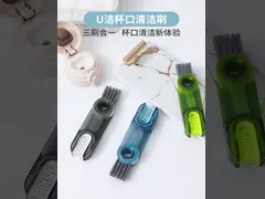 3 In 1 Bottle Wash Tool Cup Gap Lid Brush Silicone Cleaning Brush