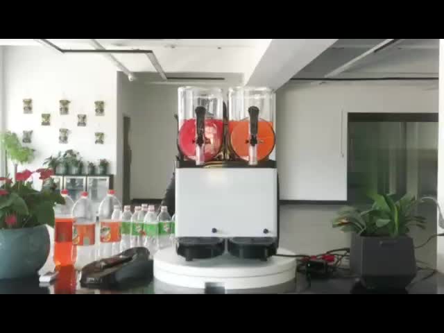 Двойные резервуары Слюш-машина Устройства для питания 10Lx3 Коммерческая Слюши-машина видео