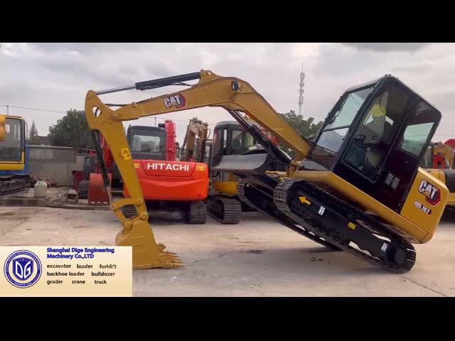 Подержанный CAT 303.5E 3,5тонный мини экскаватор Caterpillar,90%Новый, домашний мини-экскаватор видео