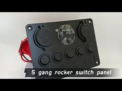 5 Группа водонепроницаемая переключательная панель с двойным разъемом USB с синими светодиодными лампами video