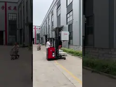 4.5m 5m lifting height Standing electric reach forklift trucks small turning radius for supermarket storage