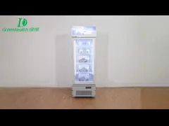 Замораживатель вертикального дисплея замороженных продуктов питания фабрики с регулируемыми полками video