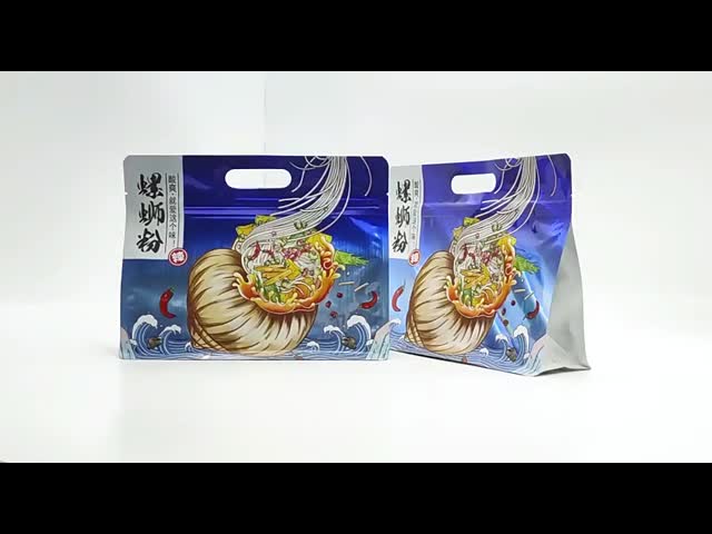 Custom Printed PET/AL/PE Noodles Roll Film Food Packaging Bag Noodles Packing Bag With Zipper video