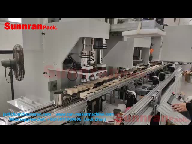 Rectangular Can Automatic Making Line 80CPM for 250ML 1L Tin Can video
