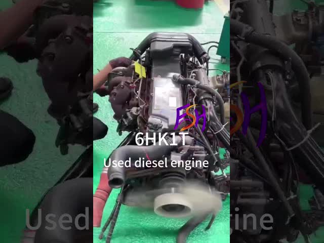Isuzu 6HK1T Euro1 Использованный дизельный двигатель Турбозарядка для FVR видео