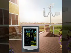 Поддерживаемая ODM солнечная метеорологическая станция 6 в 1 с дистанционным управлением Wi-Fi и цветовым дисплеем video