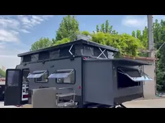 RV Camping Hardtop Camp Trailer Ручной тент деревянный зерновый пол кожа 4x100AH глубокий цикл батарея хаки фальшивые video