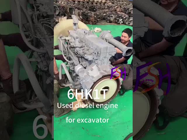 190 л.с. 6HK1T Isuzu Использованный дизельный двигатель с водяным охлаждением Уровень выбросов Евро 4 видео