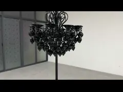 Glasleuchter Schwarzer Hochzeitskerzenhalter für Veranstaltungsschwerpunkte