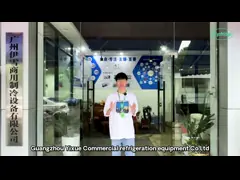 Нержавеющая сталь квадратный пирог дисплей холодильник с внутренним освещением и системой воздушного охлаждения video